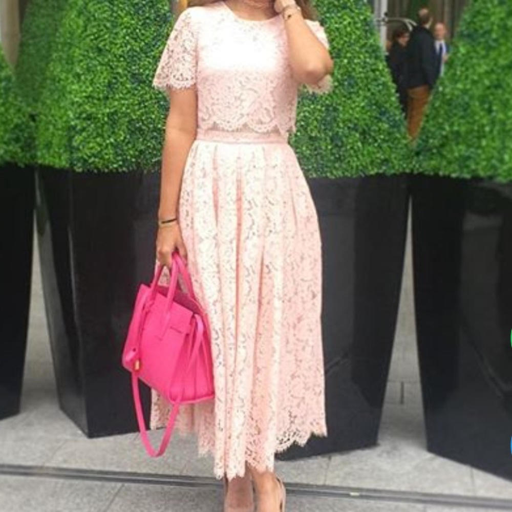 ASOS blush lace dress size 8